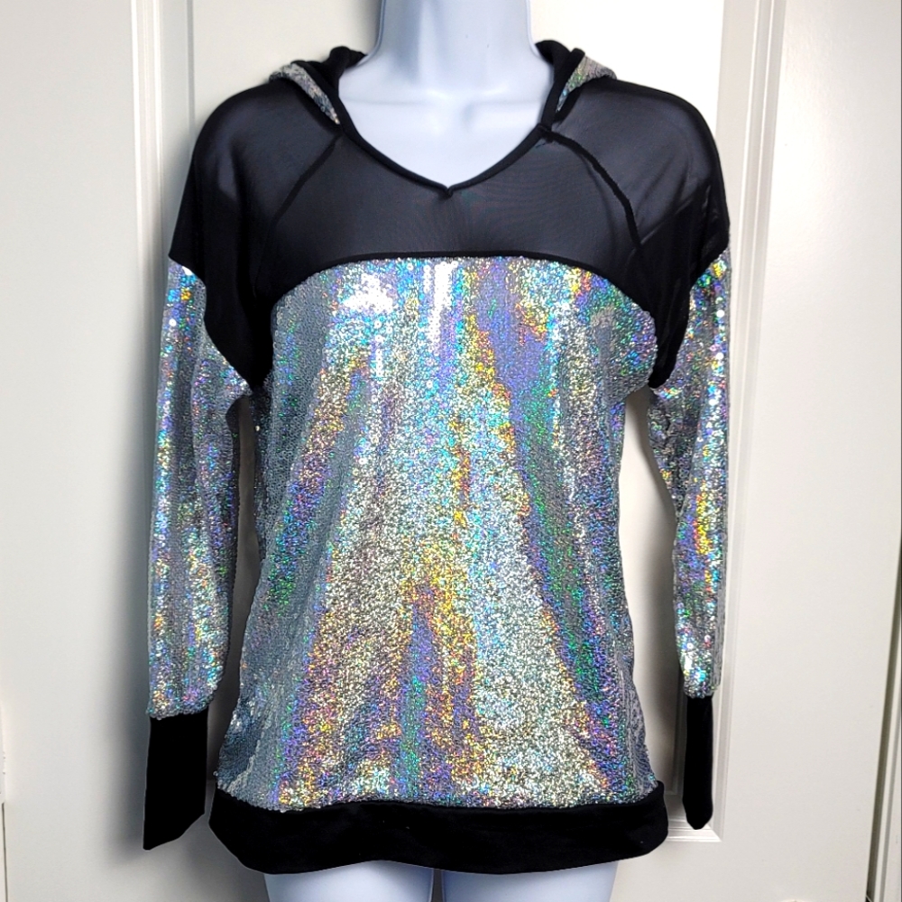 Weissman Holographic Sequin Sweatshirt - image 1